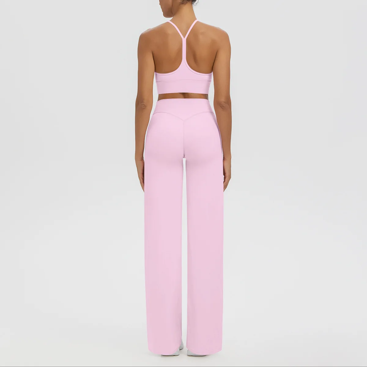 Women's Yoga Suit Tight Fitting Slim Suspender Beautiful Back Bra Hip Lifting Wide Leg Long Pants Gym Fitness Sportswear