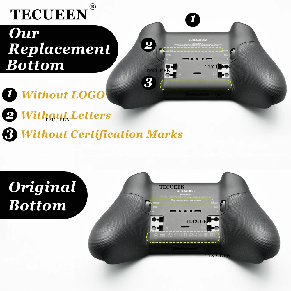For Xbox One Elite Series 2 Controller Replacement Housing Shell Faceplate Front Back Case Top Cover Bottom Case Repair Parts
