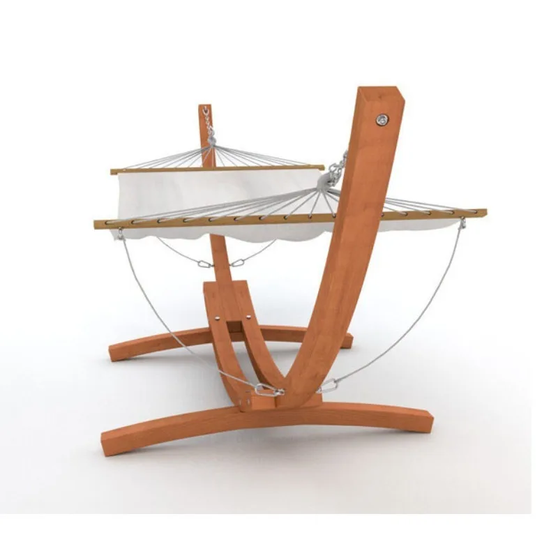 

2026 Hot Sale Wooden Hammock With Canopy Mesh Rope Hammock With Wood Stand