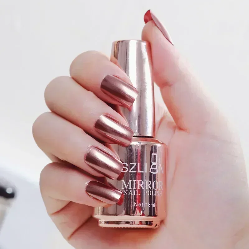 12-kleuren spiegellak Langdurig sneldrogend metallic zilver paars rosé goud nagellak semi-permanente nageldecoratie