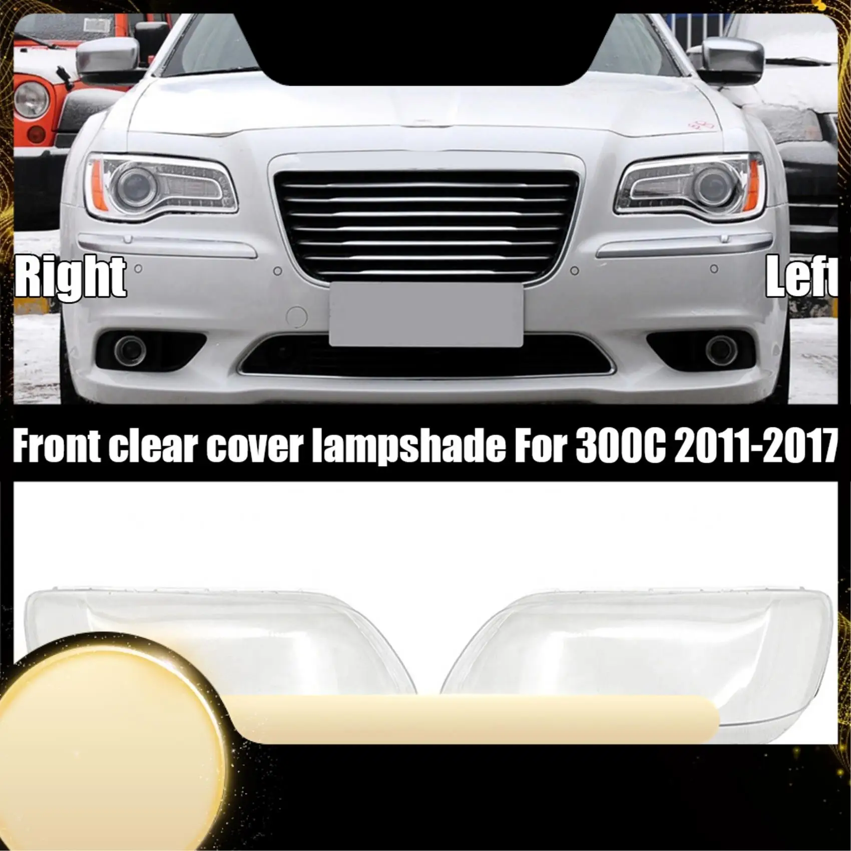 

1 Piece Headlight Shade Front Headlight Shell Lamp For Chrysler 300C 2011-2021 Right-A74F