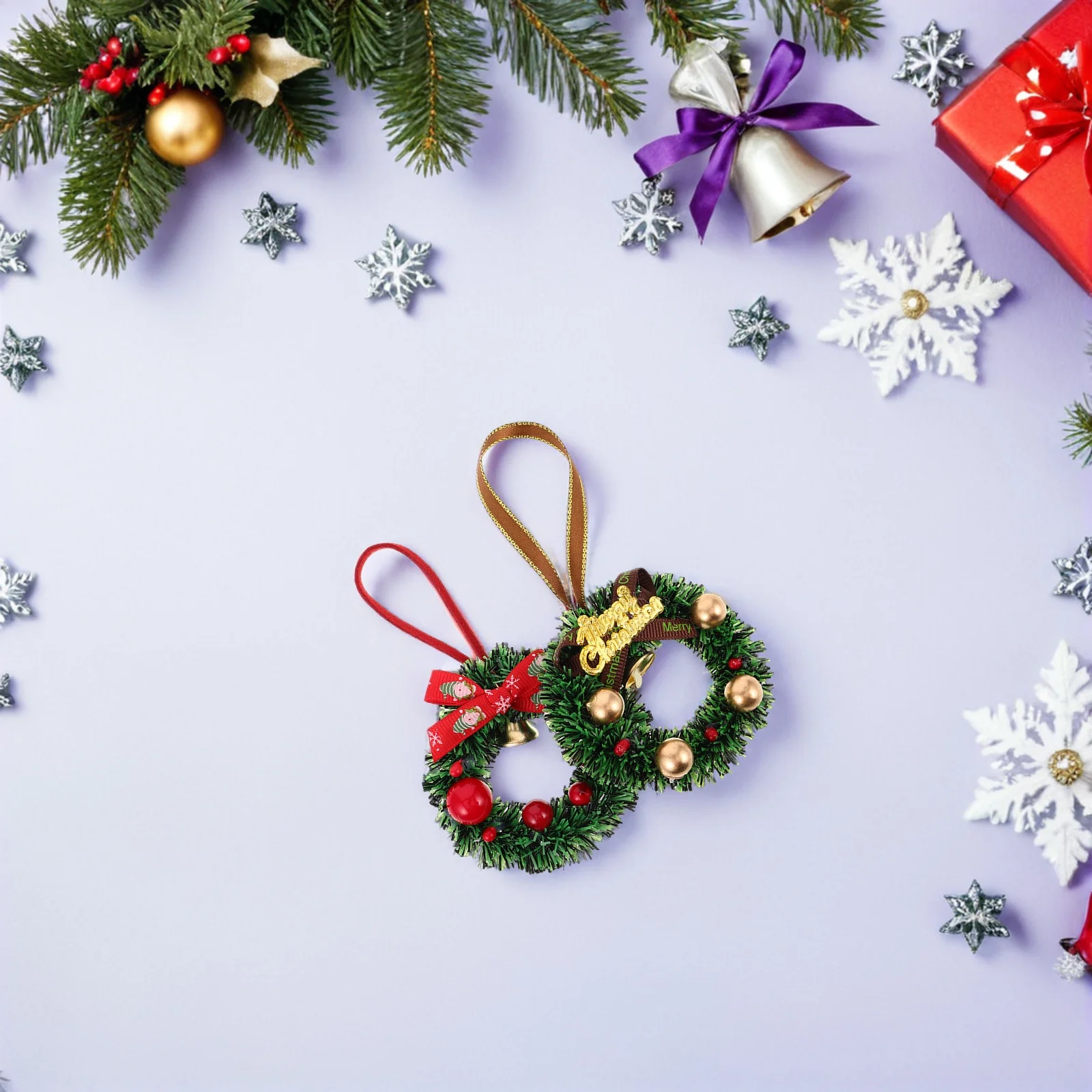 

10Pcs Miniature Wreath Set 2.95 Inch Realistic Fake Holiday Garland for Dollhouse Interior Decoration Creative Crafting