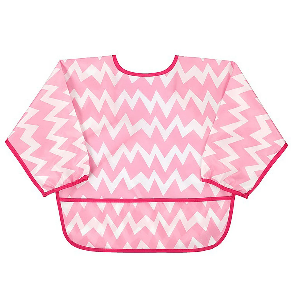 

2pcs Waterproof Long Sleeve Aprons For Kids Painting Cooking Eating Protection Reusable Cartoon Baby Apron Large Size
