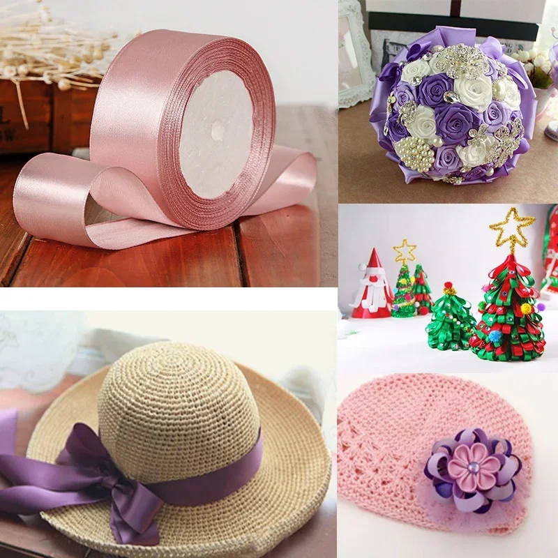 6mm 10mm 15mm 20mm 25mm 40mm 50mm Silk Satin Ribbons DIY Handmade Crafts Christmas Wedding Birthday Party Gift Wrapping Ribbons