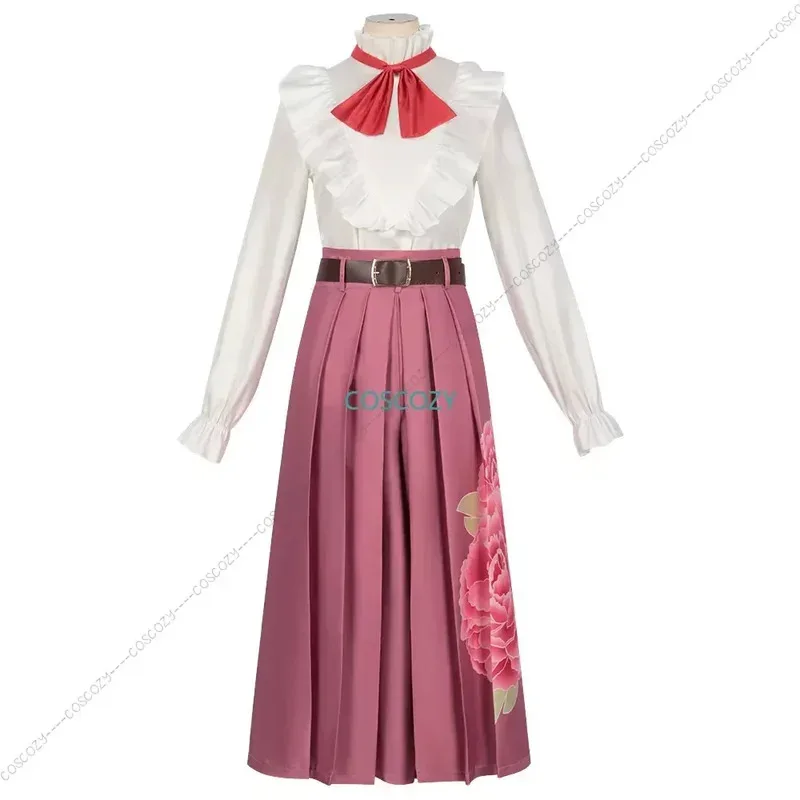 신상품 카마도 네즈코 코스프레 의상 여성 생일 선물 신상 네즈코 유니폼 대나무 가발 가방 핑크 풀 세트