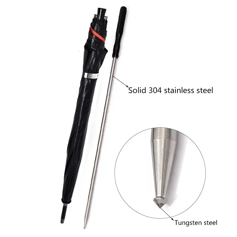 Self-defense Walking Cane Stick 2-In-1 Sturdy Windproof UV Protection Umbrella Suitable for Hiking Hanging Out On Raining