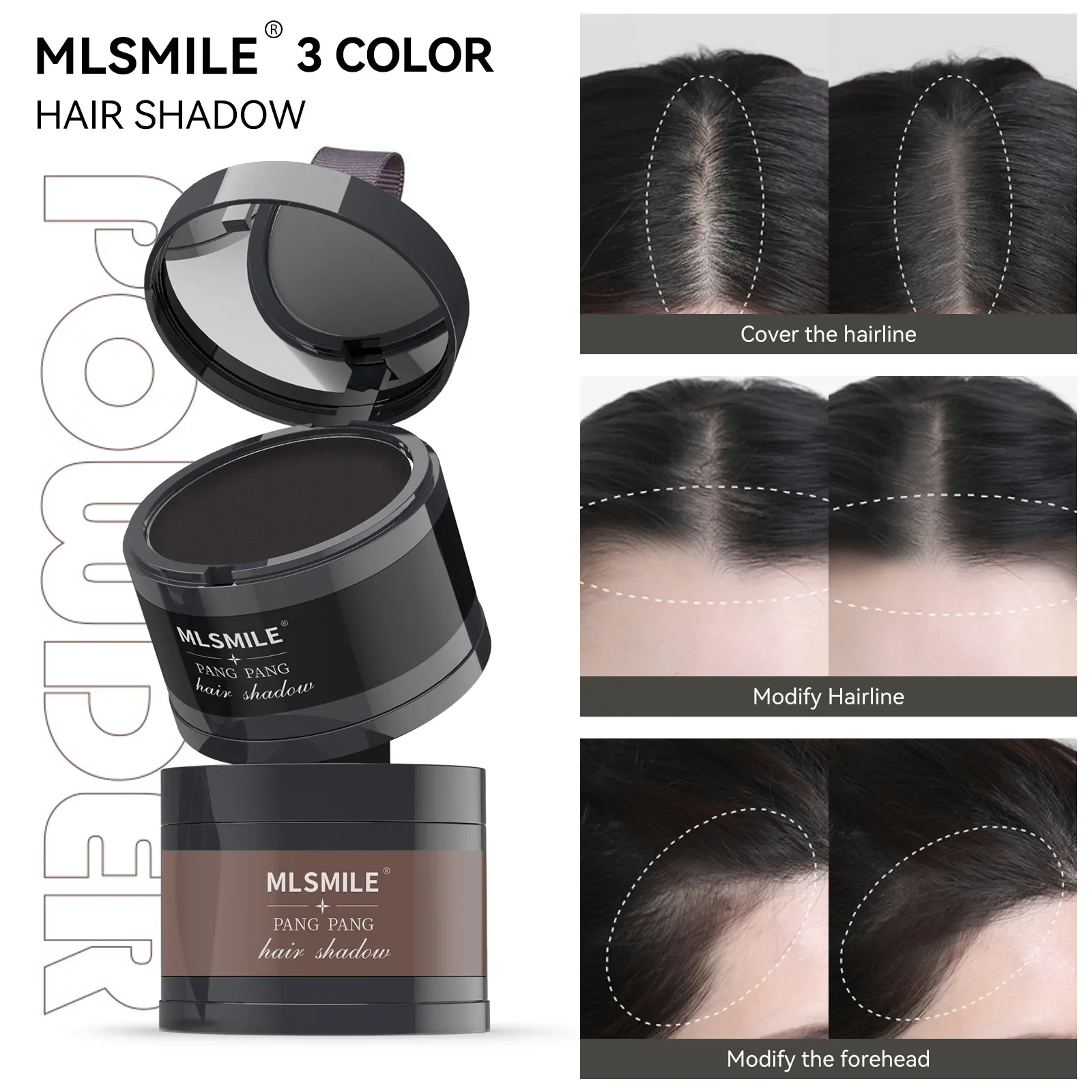 

쉐딩 1PC Hairline Repair Filling Powder With Puff Sevich Fluffy Thin Powder Pang Line Shadow Powder Forehead Hair Makeup Concealer