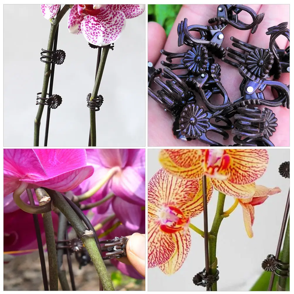 

20pcs Plant Fixing Clips High Quality Iron 40cm Brackets PP Material chid Support Climbing Vines Gardening Accessories Set