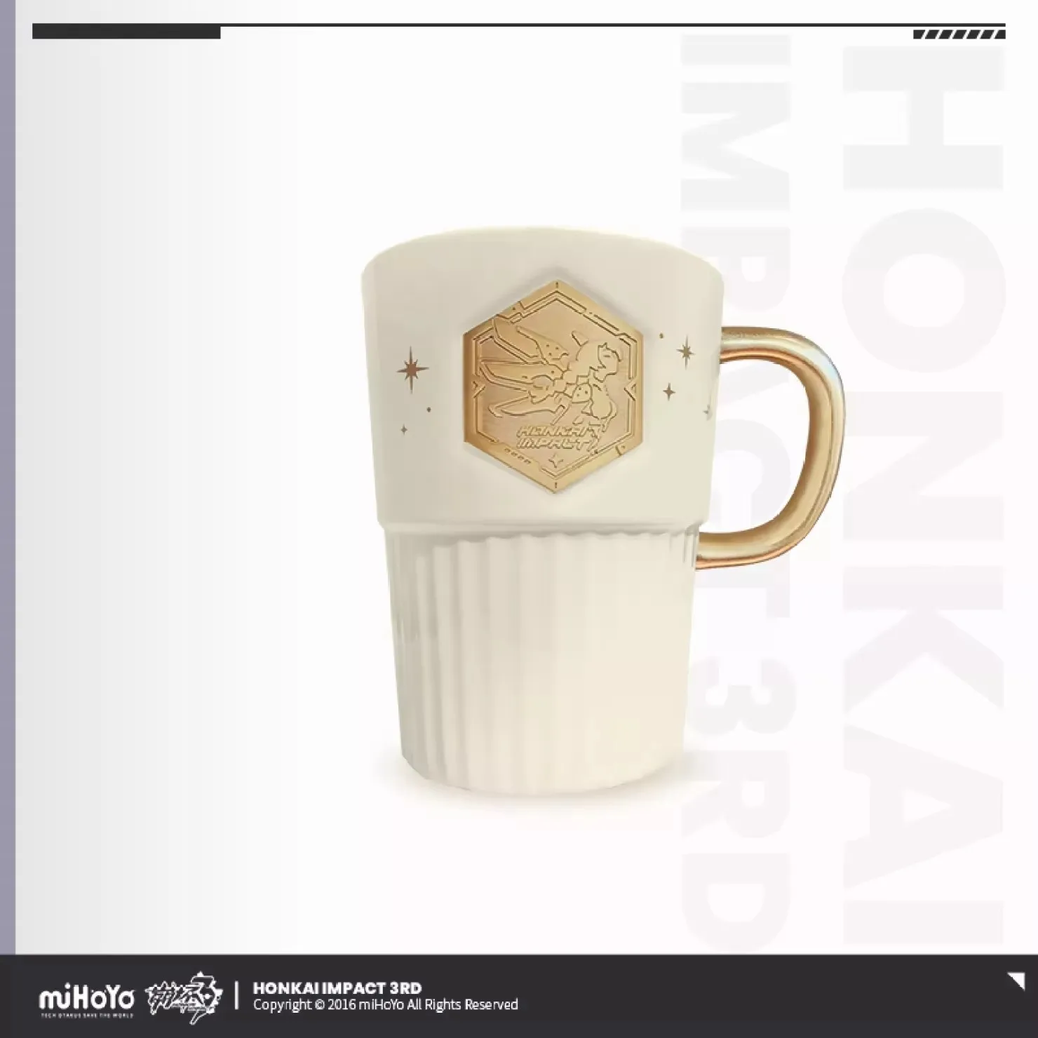 3D permainan Honkai dampak 3 ulang tahun 6th Cosplay Mug Memorial Anime keramik cangkir kopi sendok logam anak-anak natal hadiah Tahun Baru 410ML