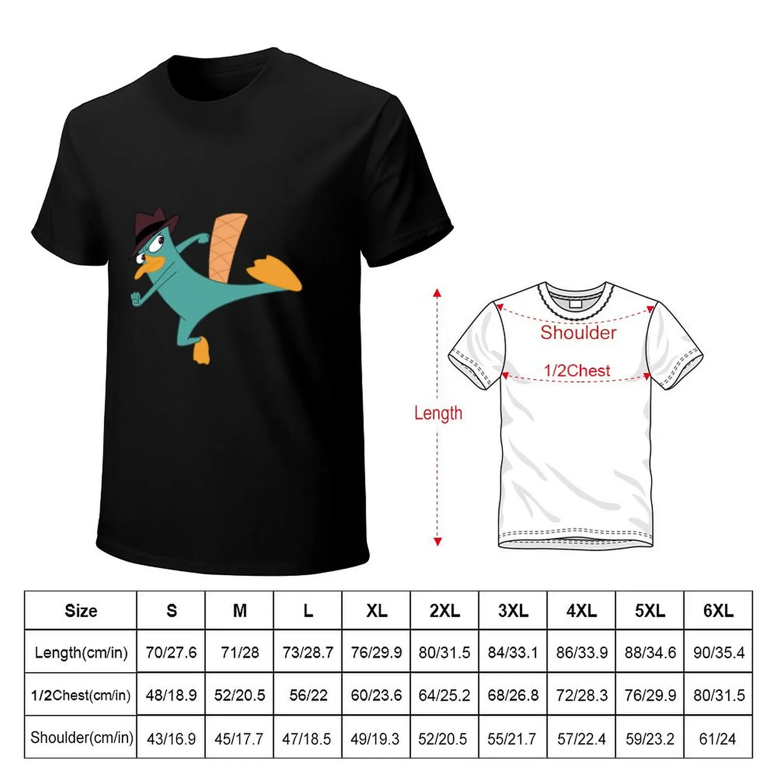 Perry the Platypus T-Shirt tops boys animal print Men's t shirts