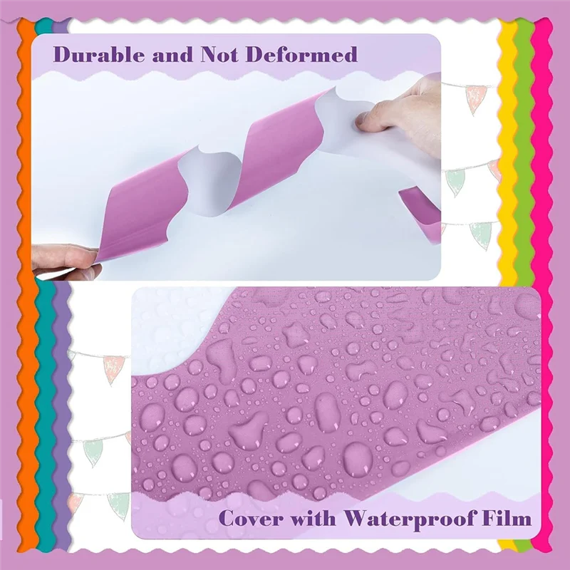 Leading-6 Rolls 198 Ft Bulletin Board Borders For Classroom, Paper Roll Scalloped Borders,For Classroom Decor, Home Decor, Party