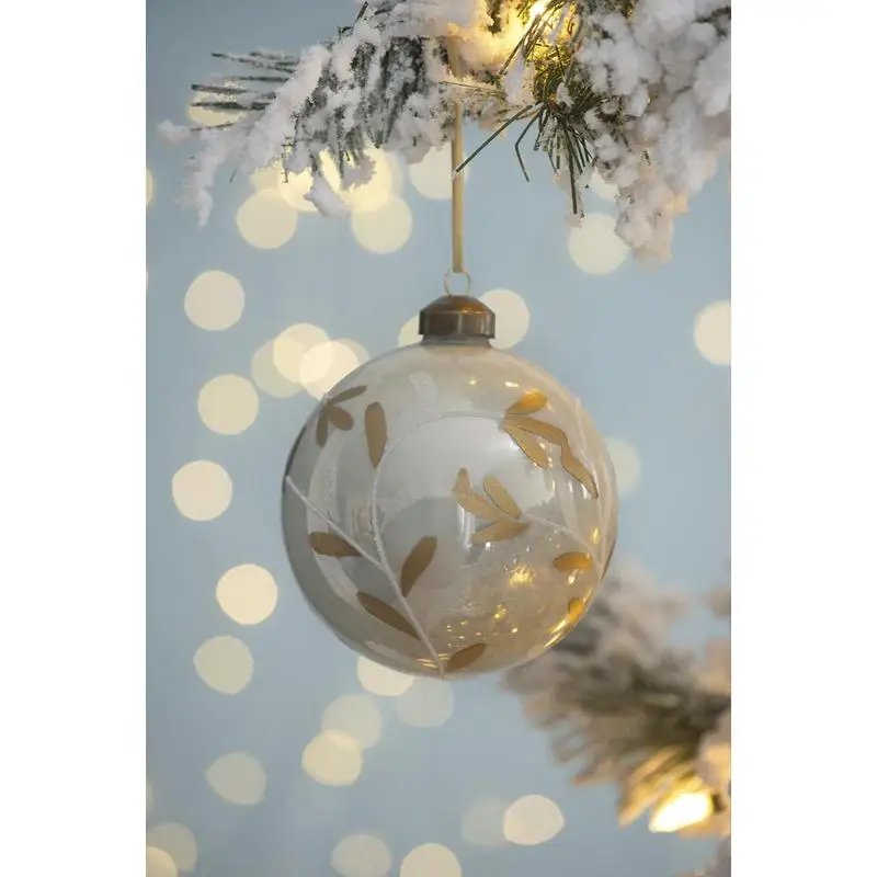 

Set of 4 Glass Christmas Tree Ornaments, Decorative Hanging Balls for Holiday Celebrations