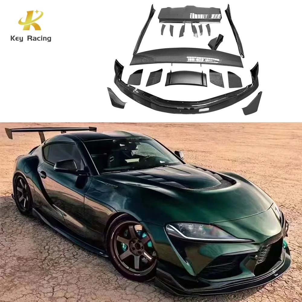 

For TOYOTA Supra GR A90 Upgrade Carbon Fiber VRS Style Body Kit Front Bumper Lip Side Skirt Rear Bumper Diffuser Rear Spoiler