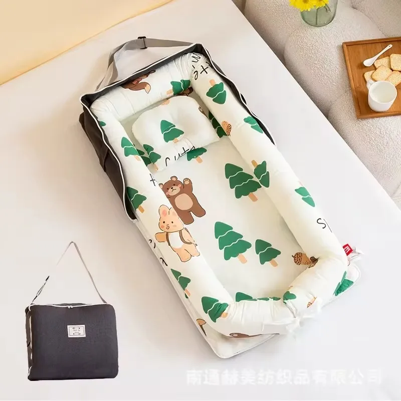 Portable Baby Newborn Sleeping Bed Nest Bedding Fence Removable Mattress Crib Playpens Cushion Bumper Travel Cot Bassinet