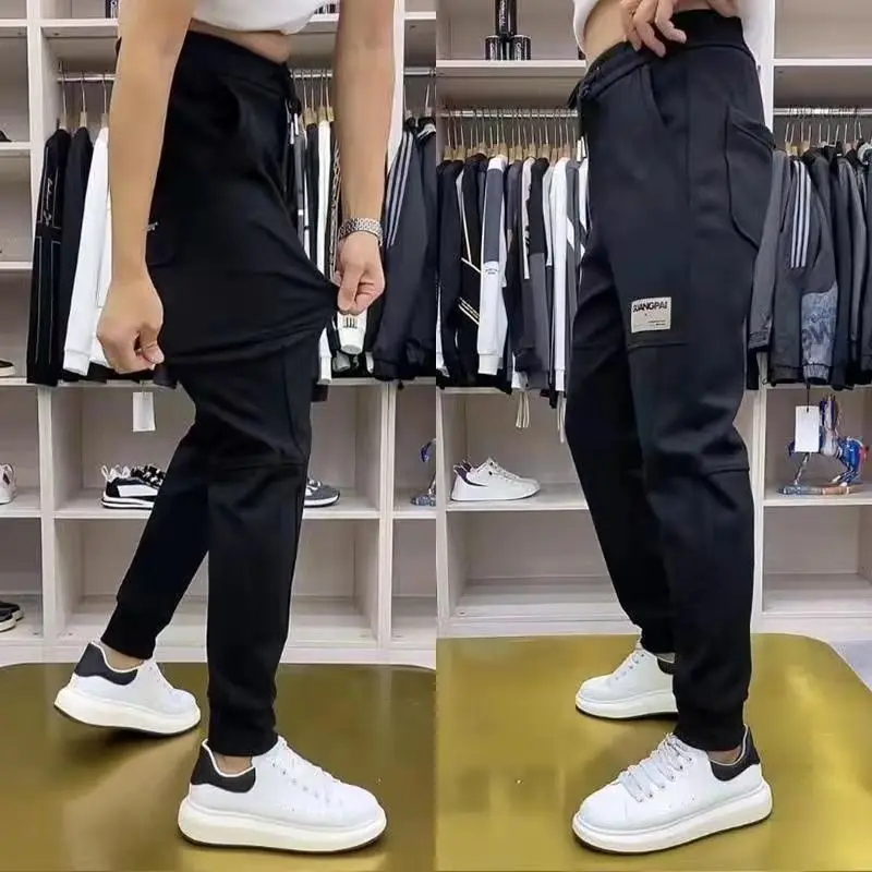 Autumn Winter Tech Fleece Clothing Baggy Cargo Oversize Joggers Work Wear Trousers Brushed Jogging Plush Thicken Casual Pants