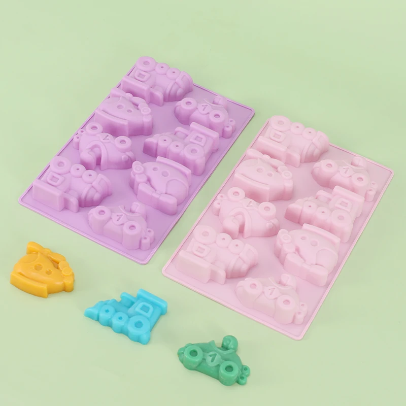 Creative Airplane Train Ship Model Silicone Cake Mould For Kids Birthday Cake Decor Tool Chocolate Fondant Molds