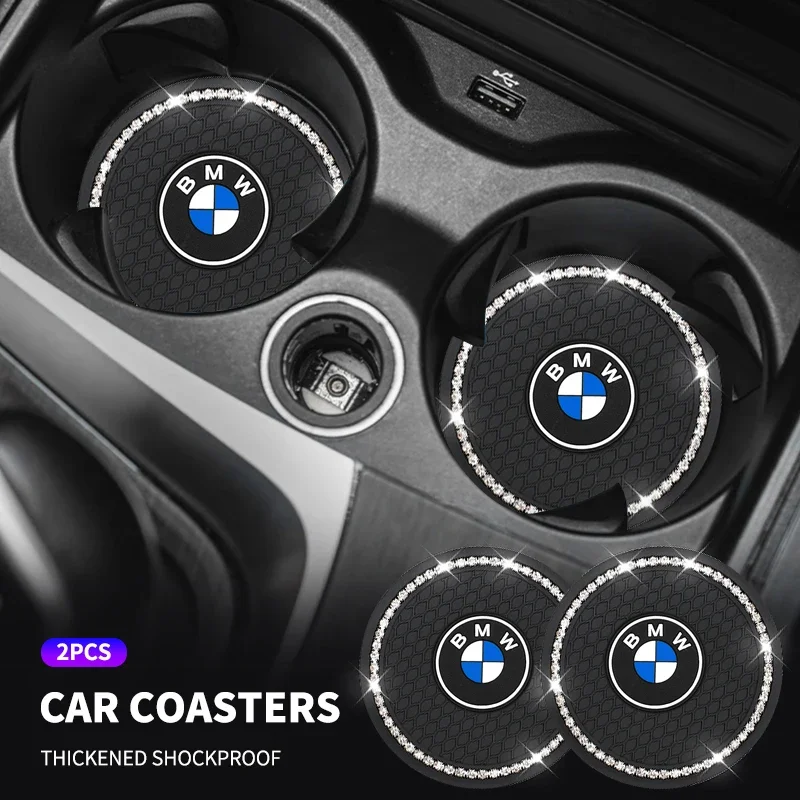 For BMW Diamond Car Coaster Water Cup Holder Pad Anti-slip Mat For BMW X1 X2 X3 X5 X4 X6 X7 G30 G20 G32 G11 G12 F40 F30 F20 F10