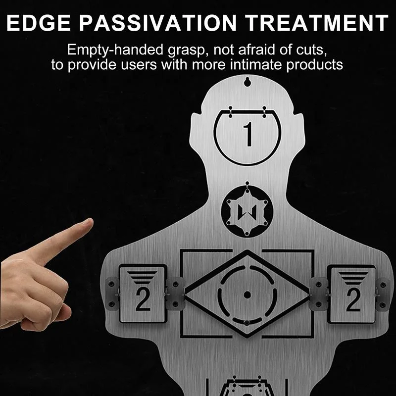 Treni per esercizi bersagli da allenamento per tiro al bersaglio a metà corpo in acciaio inossidabile Bersagli portatili in acciaio metallico