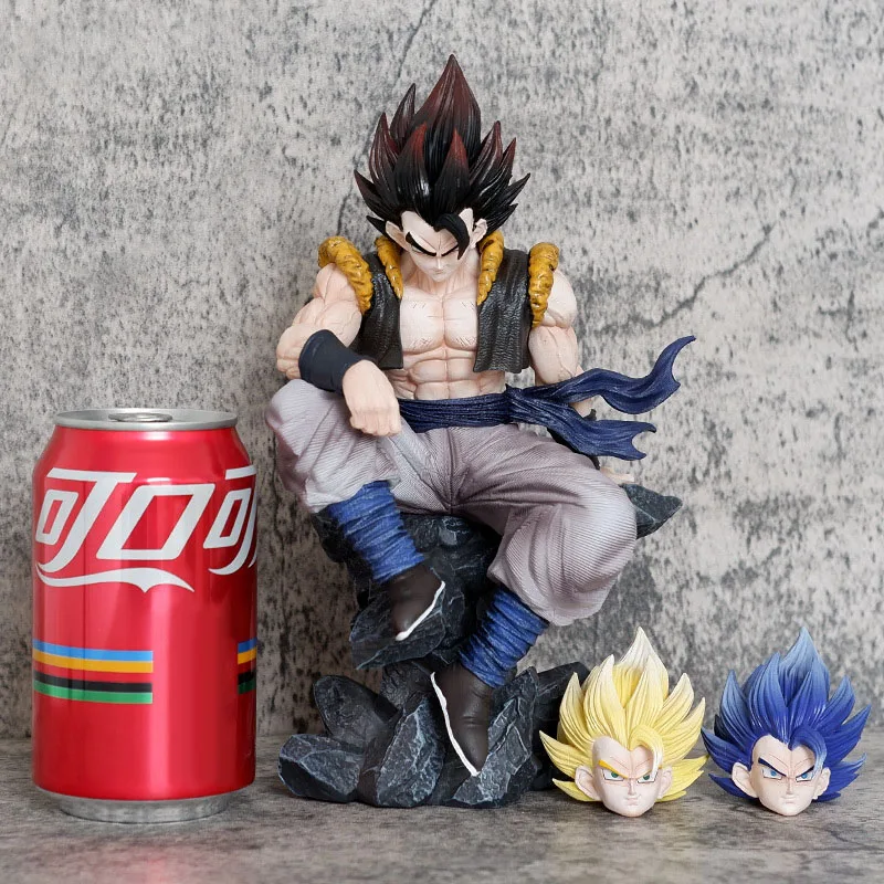 23cm/9.05in Anime Dragon Ball Z Gogeta Figure 3 Heads Goku Action Figures PVC Statue Collection Model Toys for Children Gifts