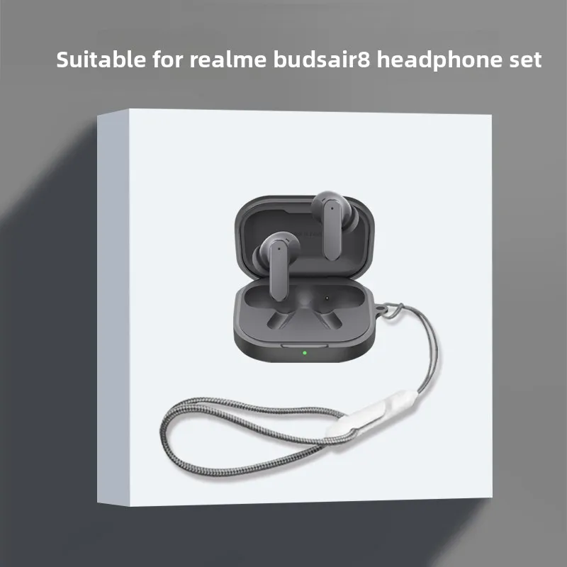 For Realme Buds Air 8 Silicone Soft Case Protective Cover For Realmi Buds Air 8/7 Cute Lanyard Shockproof Case Protective Cover