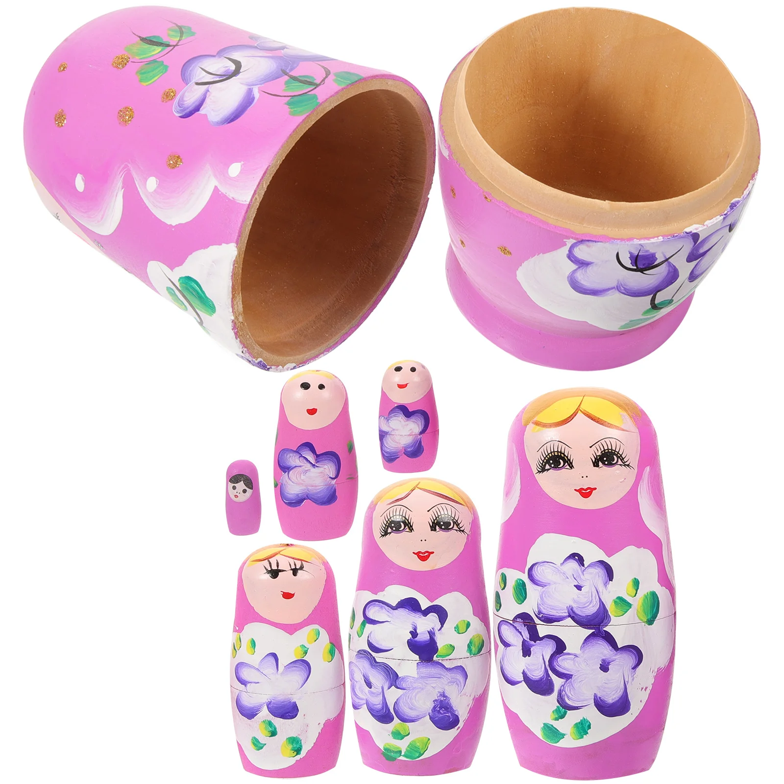 

7 Layer Matryoshka Russian Nesting Dolls for Kids to Stack Wood Carving Kit Children