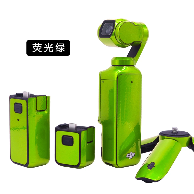 For DJI Osmo Pocket 3 Sports Camera Fluorescent Color Stickers Anti-scratch Protect Film Personality Refit Decals Skin Accessory