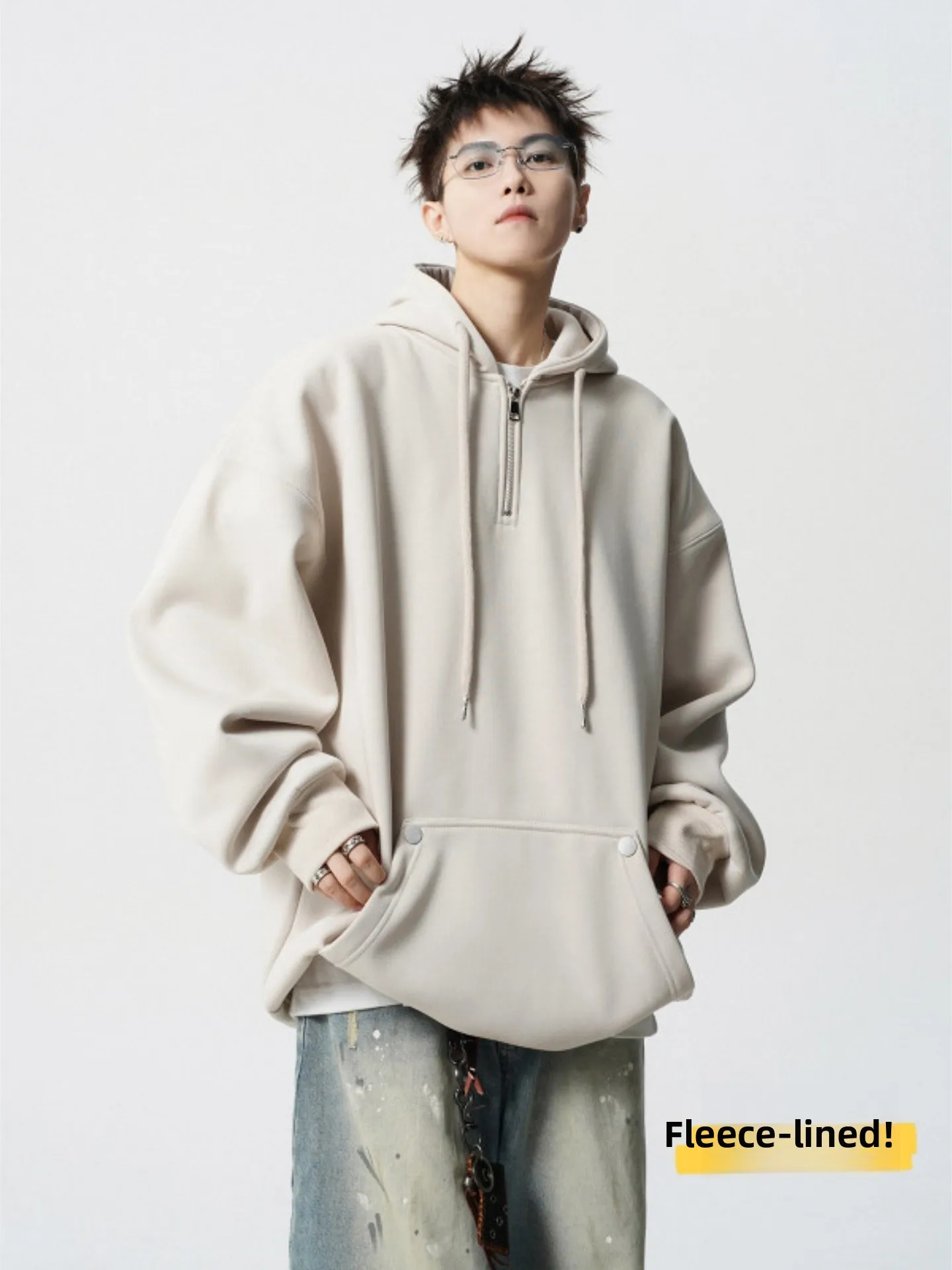 

Мужская толстовка-худи в американском стиле, свободного кроя, для спорта и повседневной носки, осенне-зимняя, на молнии, с капюшоном и шнурком