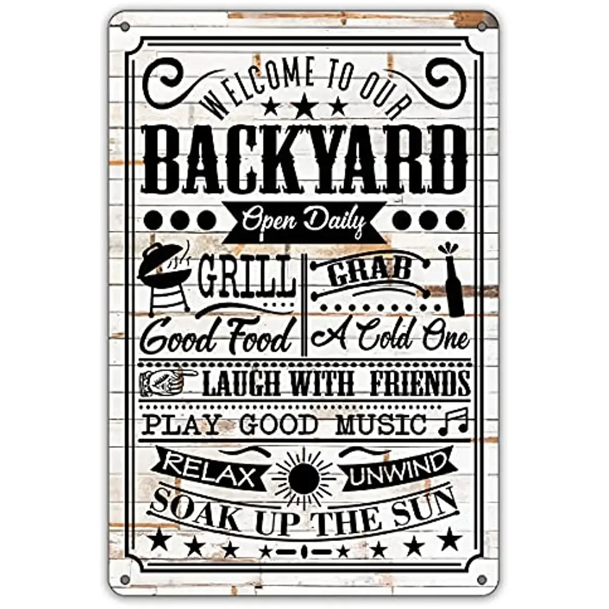 

Funny Welcome to Our Backyard Metal Tin Sign Wall Décor Backyard Quote Sign for Home Garage Decor Gifts