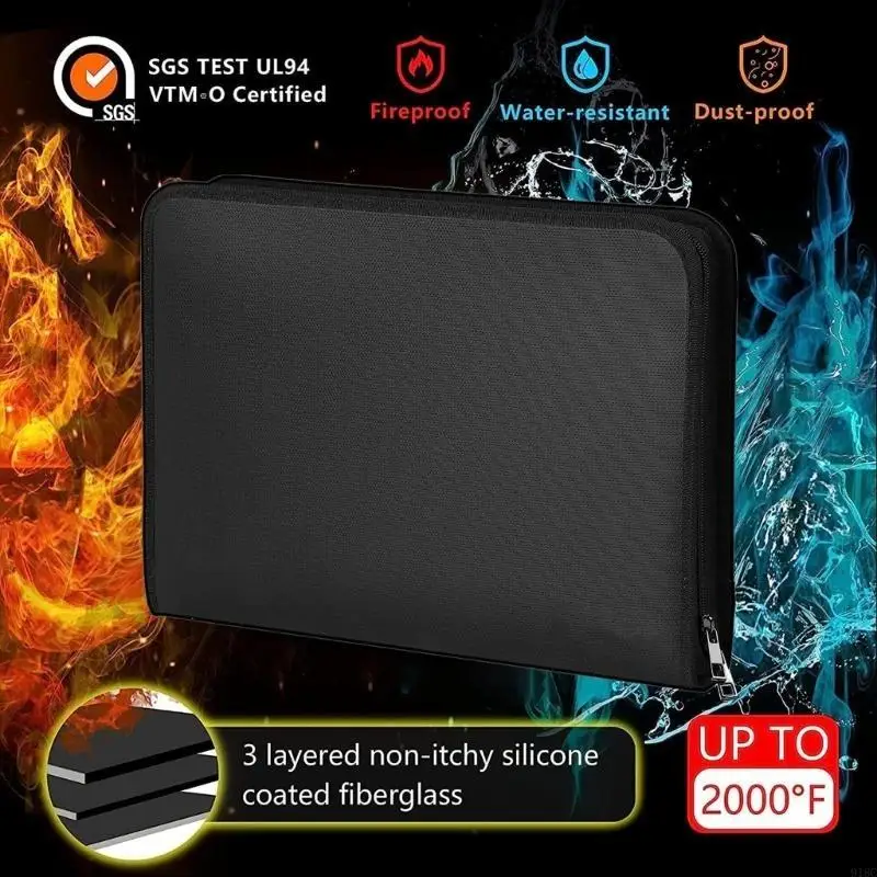 

Expanding Document Organiser with 2000℉ Heat Insulated Document Organiser Box Fireproof Water Resistant File Storage Box