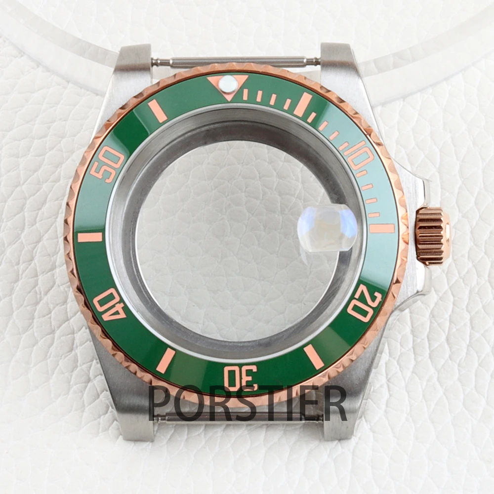 

40mm Waterproof NH34 NH35 NH36 Watch Case Accessories for SUB GMT Watch Case Sapphire Glass Rose Gold Silver Stainless steel