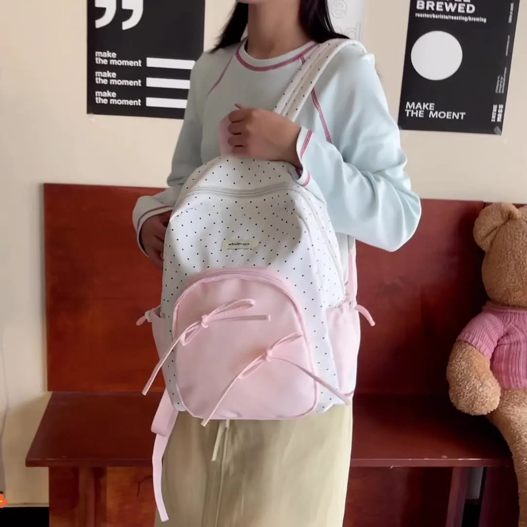 

Милый милый рюкзак для девочек в студенческом стиле, рюкзаки с бабочкой и бантом, волнистые рюкзаки с бантом, легкий женский школьный рюкзак для поездок на работу