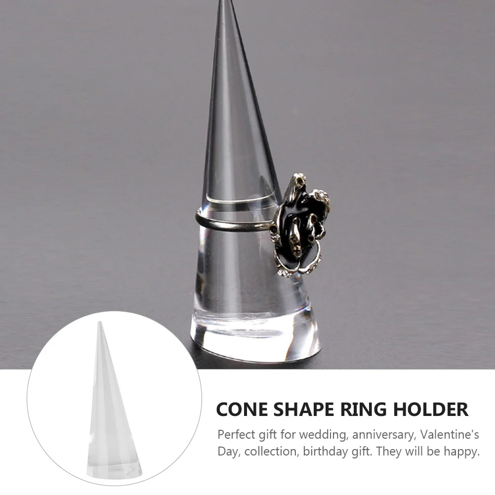 2Pcs Clear Acrylic Jewelry Ring Organizer Display Storage Gift for Wedding Anniversary Valentine's Day