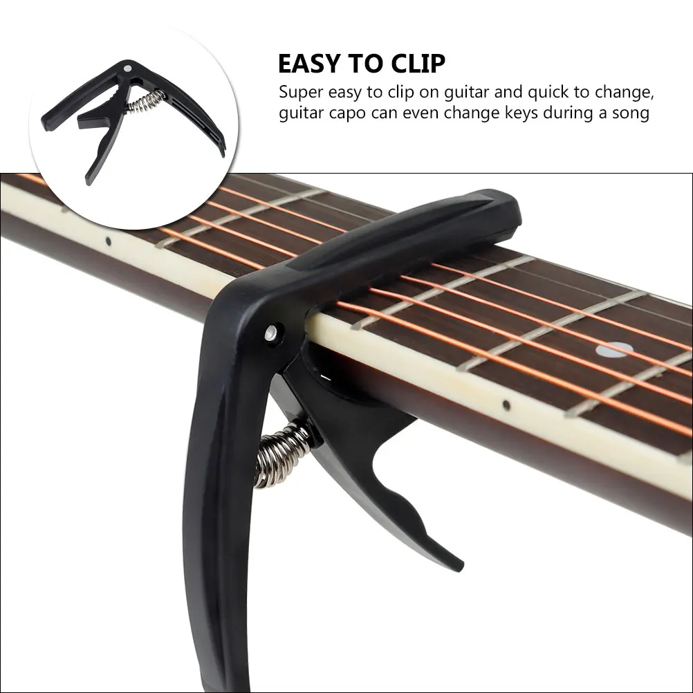 

Professional Guitar Capo Fits All Guitars and Ukulele Solid ABS and Metal Construction Easy One-Hand Use Ideal for Folk Country