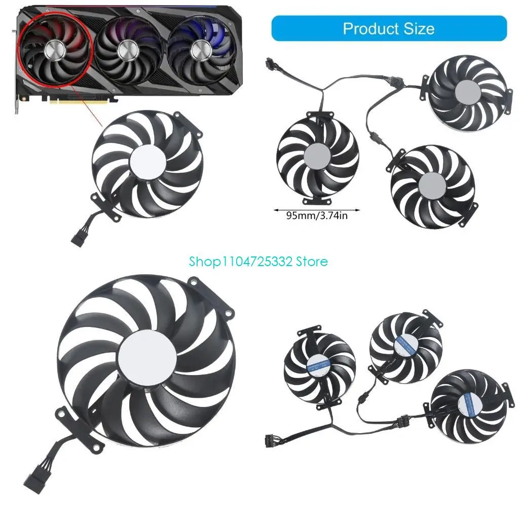 P5EA 95mm GPU Video Cards Graphics Card Cooler for ROG STRIX 3060 3070 3080