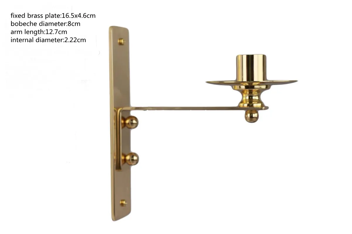 High Polished Brass Sconce Candlesticks, Church Supply, Candle Holders without Candle