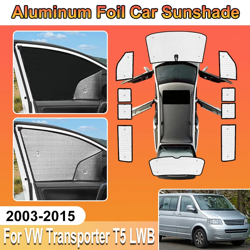 

For Volkswagen Transporter T5 Accessories LWB 2003-2015 Car Al Foil SunShade Window Cover Auto Aluminium Foil Heat Shield Baffle