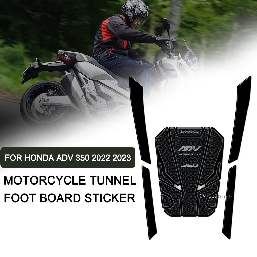 for Honda Adv 350 2022 2023 Motorcycle Tunnel Foot Board Sticker 3D Epoxy Resin Waterproof Adv 350 Motorcycle Sticker