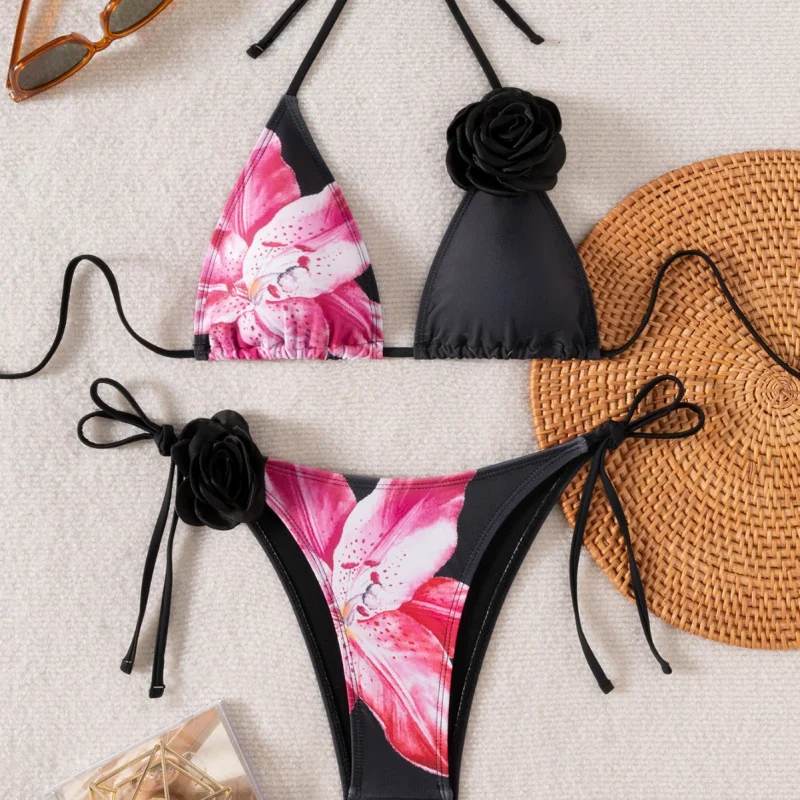 

New hot-selling two-piece set with patterned print, a popular item of the yearbikiniWomen's swimsuit
