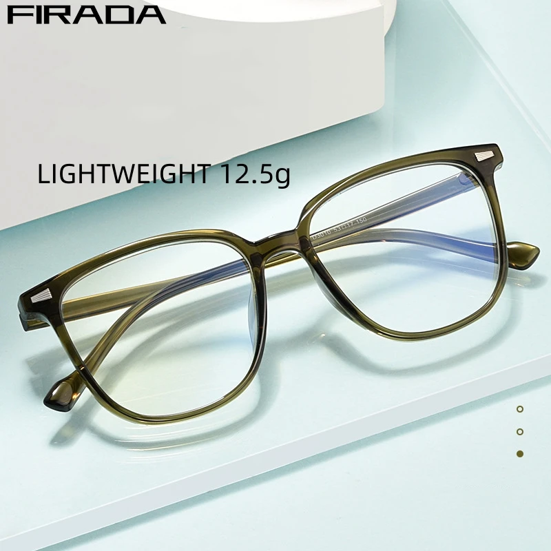 

FIRADA Fashion Ultra Light Eyeglasses Vintage Comfortable TR90 Large Size Eyewear Optical Prescription Glasses Frame Women 3010D