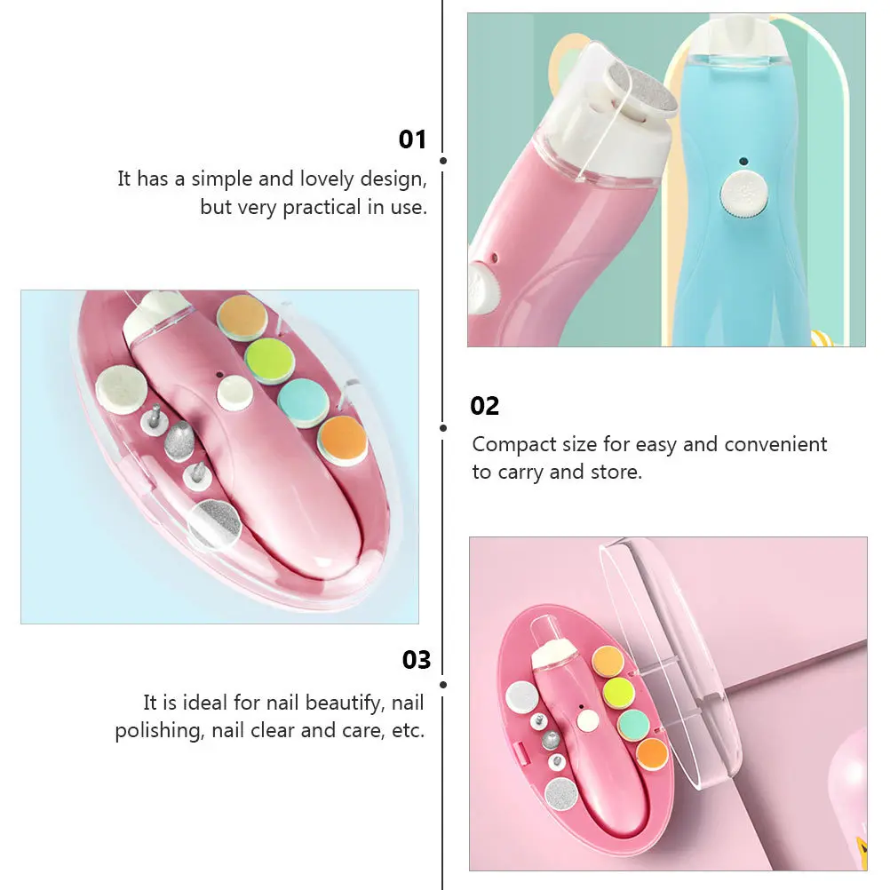 1 Juego de lima de uñas eléctrica profesional, juego de manicura portátil con carga USB para embellecer las uñas, Kit de herramientas de manicura eléctrica