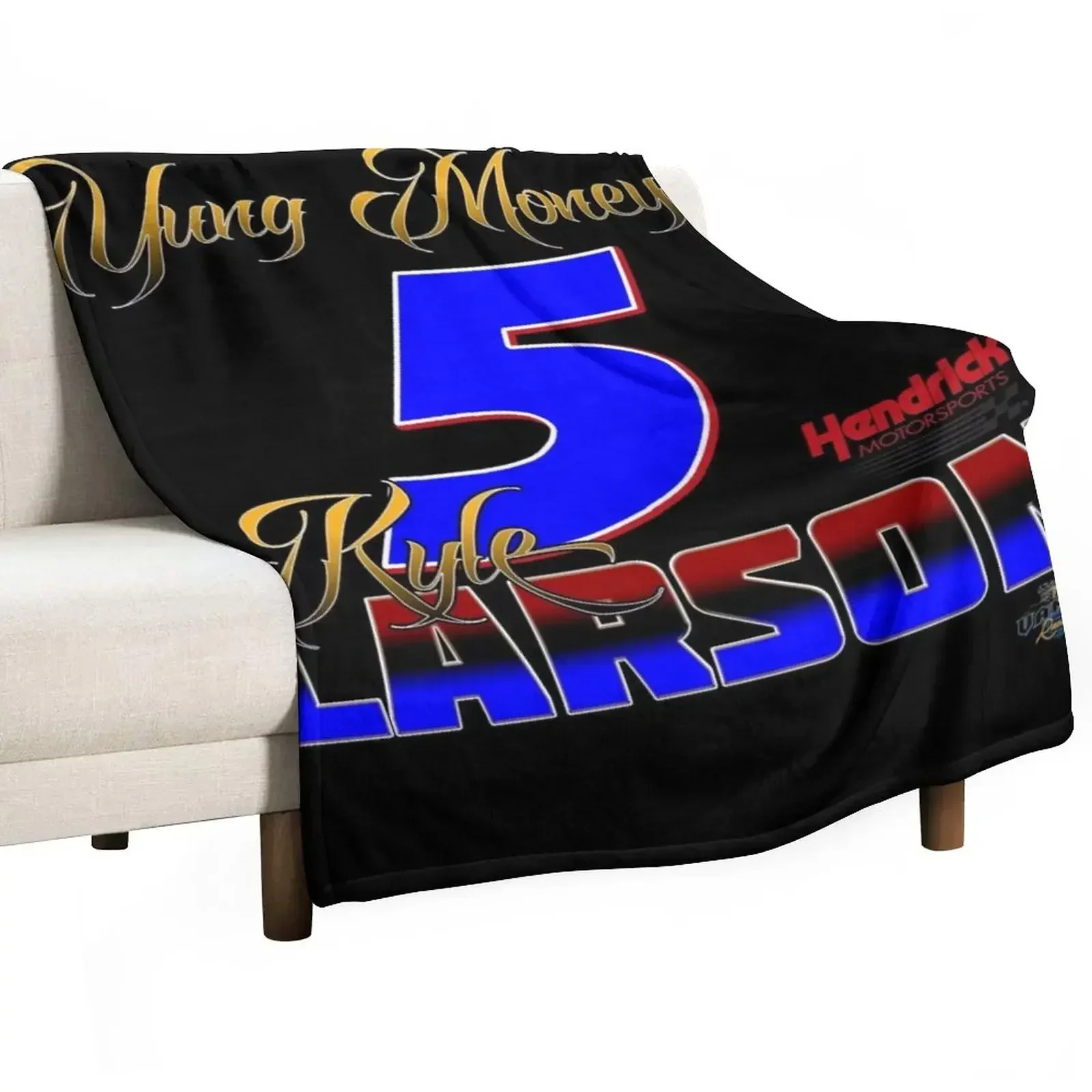 Kyle Larson Yung Money Gold Edition Throw Blanket Thermal Cute Plaid Luxury Shaggy Blankets