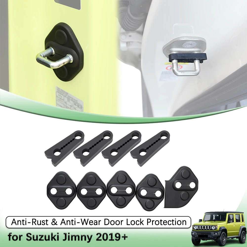 Door Lock Striker Cover Silicone Shock Absorb Buffer Pads for Suzuki Jimny JB74 2019-2026 4-Door Interior Protective Accessories