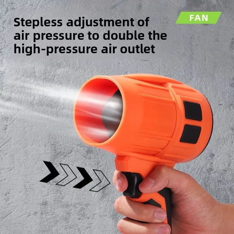Handheld Turbine Fan Adjustable Speed High Power Leaf Blower, Portable Storm Turbine Fan Dust Collector for Garden