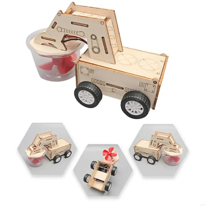 Hands On Assembly Wooden Cleaning Sweeper Car Set Fun Educational Science Toy For Kids Exploring Physics Principles 896C
