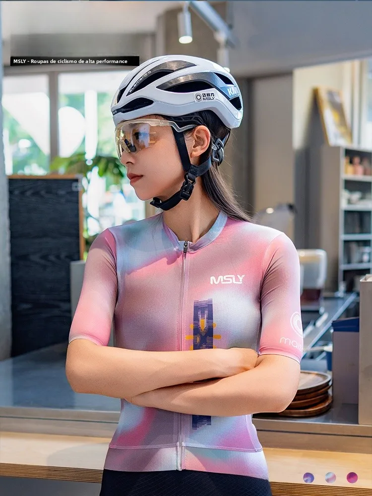 maisaily-summer-rainbow-short-sleeve-cycling-suit-competitive-model-breathable-quick-dry-professional-cycling-clothing-for-women