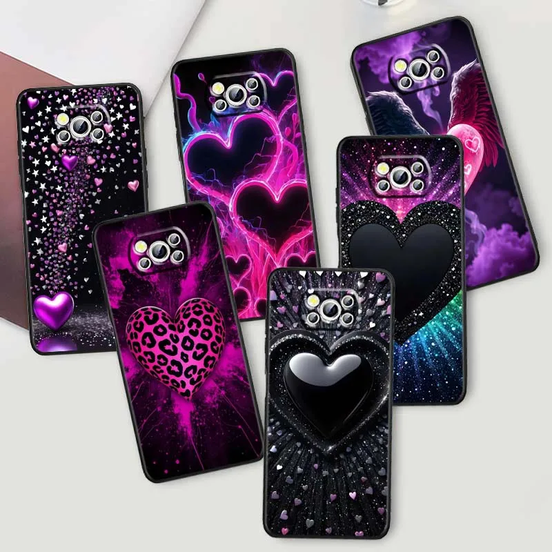 

Luxurious Love Design Art Phone Case For Xiaomi Mi Poco F3 F4 F5 F6 X3 X4 X5 X6 X7 M3 M4 M5 M6 M7 GT Pro 5G Black