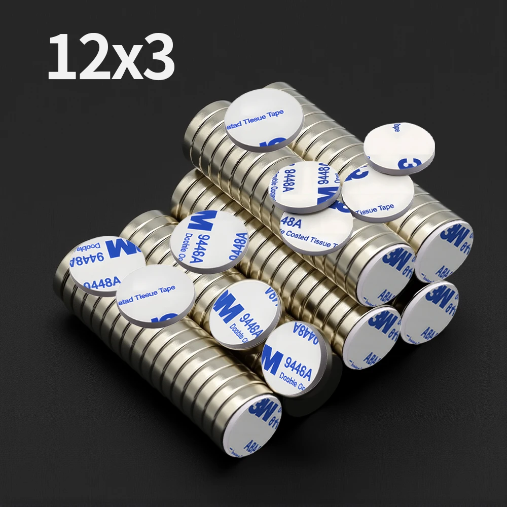 

12x3mm iman Refrigerator magnets With double-sided tape DIY Office Whiteboard Workshop