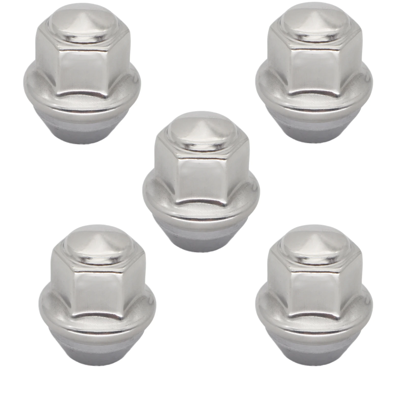 5pcs Car Steel M12X1.5 Wheel Lug Nuts Silver Truck Tire Parts 2434886 ACPZ-1012-H For Ford B-Max C-Max II Ecosport Fiesta Focus