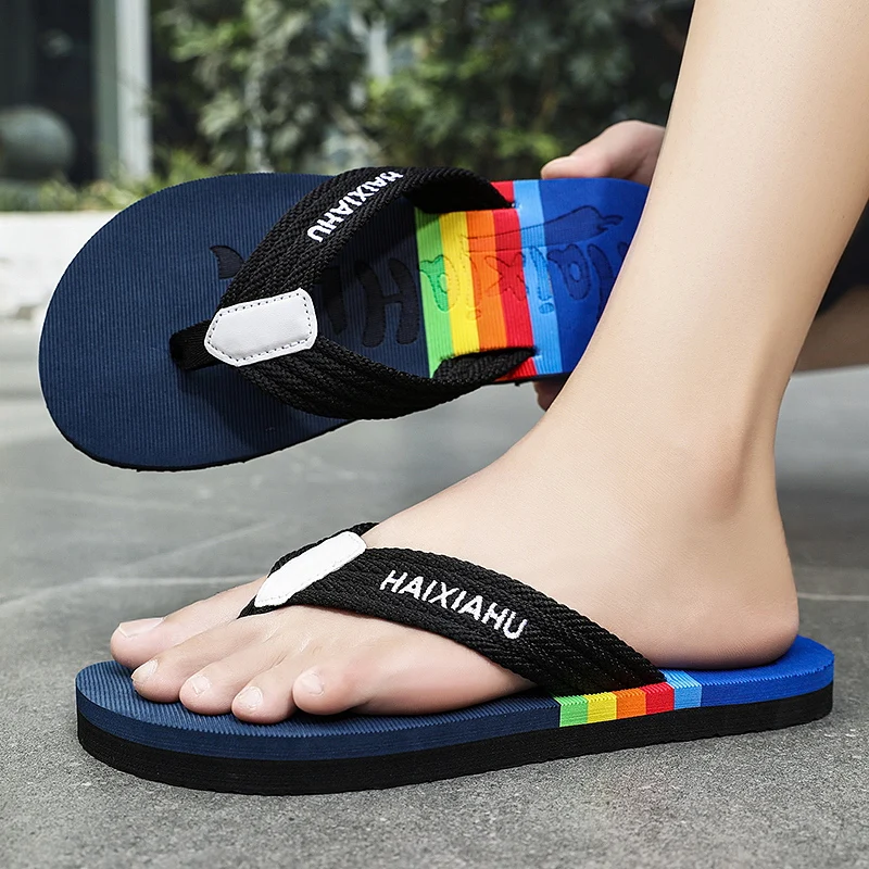 Chinelos masculinos de pitada do dedo do pé moda casual sandálias masculinas com solas grossas peso leve, caminhadas ao ar livre wading chinelos masculinos