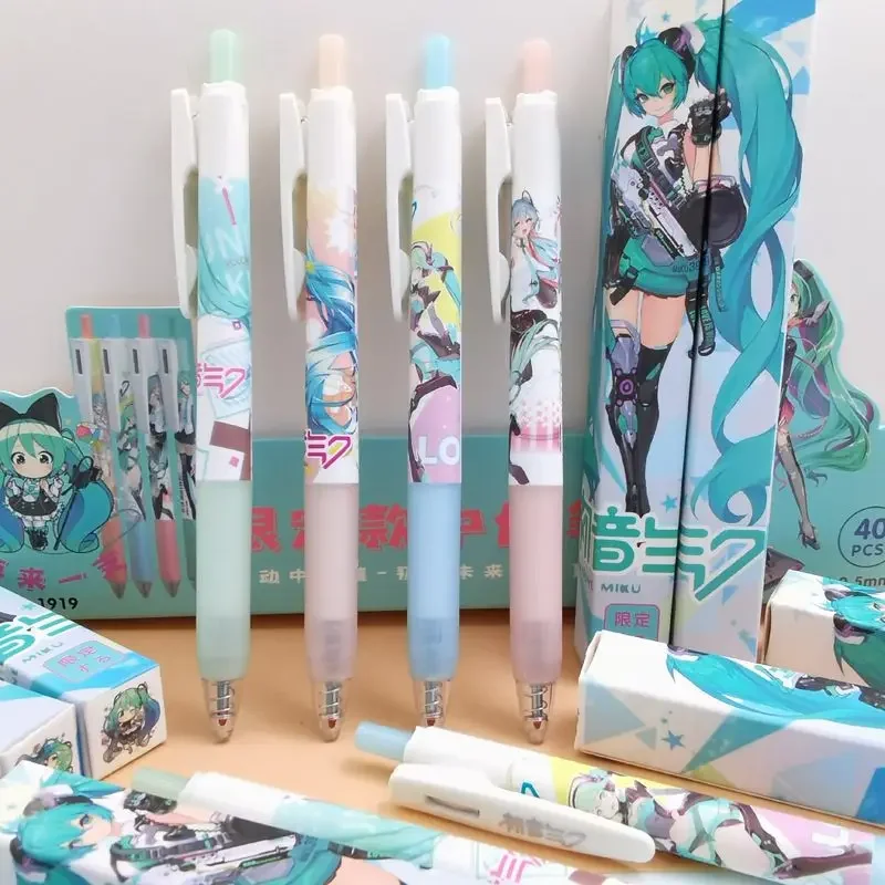 

Оптовая продажа Hatsune Miku kawaii ручка пресс гелевая ручка 0,5 мм черная ручка для подписи студент японский мультфильм аниме периферийные устройства
